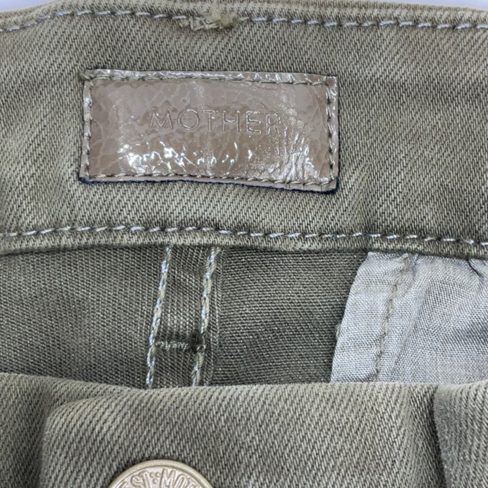 MOTHER Crop Zip Muse Mid Rise Skinny Olive Green Size: 26 - Picture 8 of 12